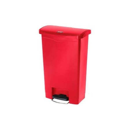 Rubbermaid Commercial Rubbermaid Slim Jim 1883568 Plastic Step On Container, Front Step 18 Gallon - Red 1883568